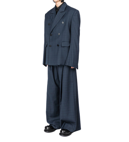 FOLDED TROUSER BLUE CHECKED