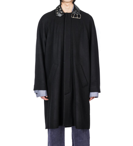 COLLAR BELT COAT BLACK NAPPA