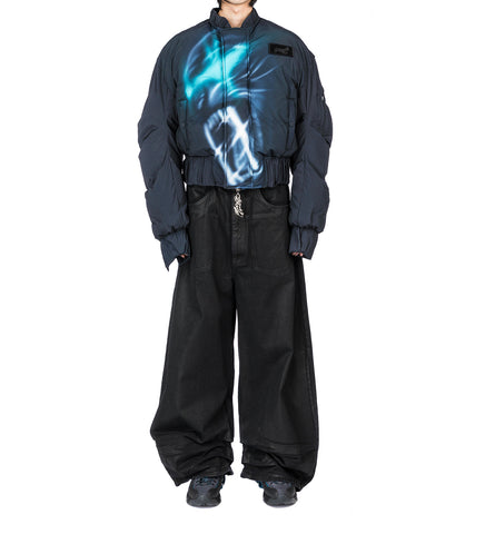 PDDED BOMBER JACKET BLACK/TEAL