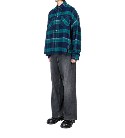 CHECK ZIPPER SHIRT NAVY CHECK