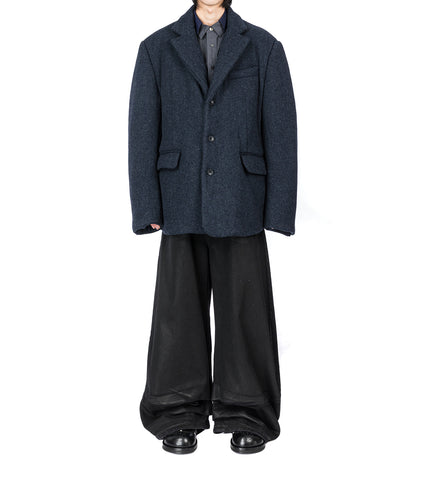 BATTED WOOL JACKET NAVY