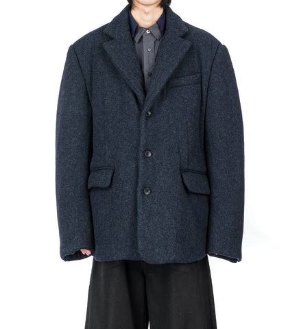 BATTED WOOL JACKET NAVY