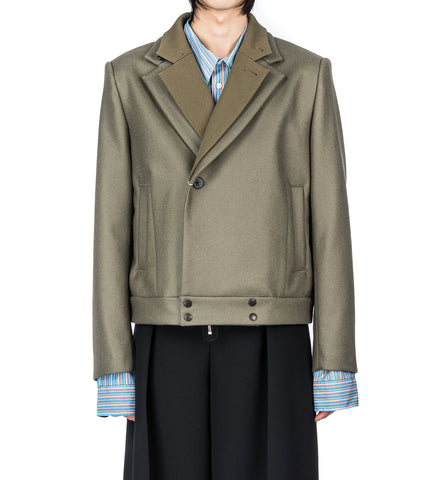 DOUBLE LAYERED WORSTED JACKET KHAKI