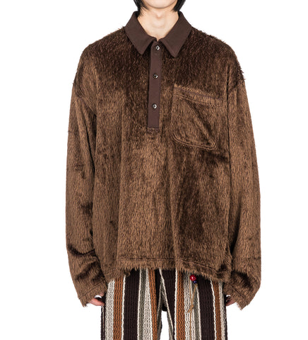 L/S POLO BROWN