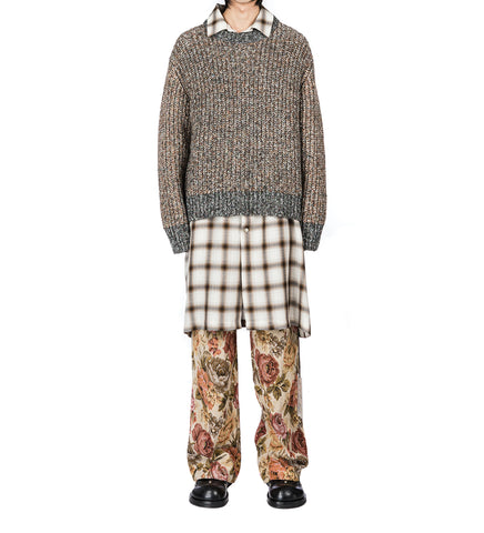 CABLE OVERSIZED SWEATER MELANGE TAUPE