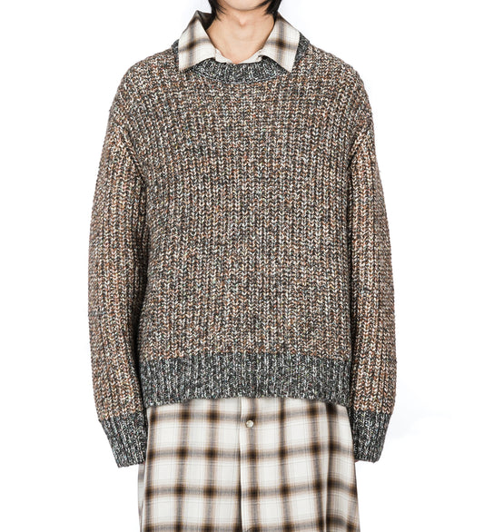 CABLE OVERSIZED SWEATER MELANGE TAUPE