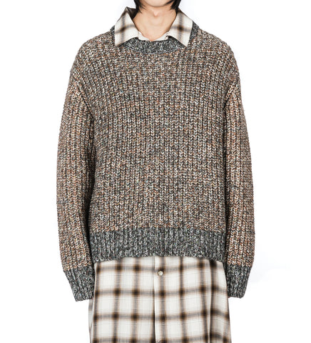 CABLE OVERSIZED SWEATER MELANGE TAUPE