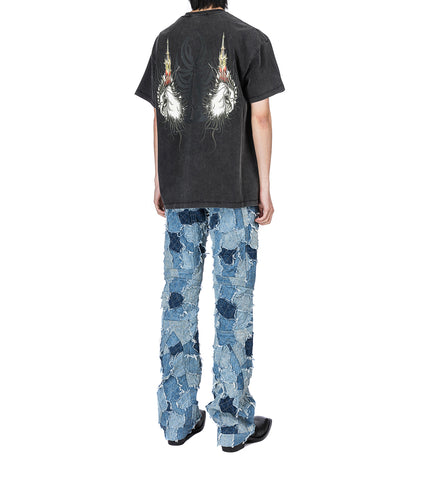 DENIM BORO MOTO PANTS SKY