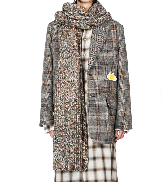 CABLE SCARF MELANGE TAUPE