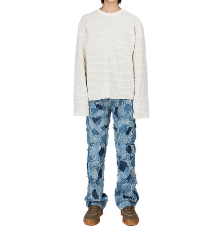 DENIM BORO MOTO PANTS SKY