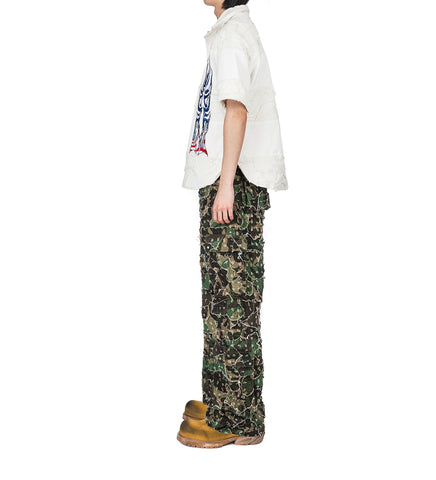 WASHED CAMO CARGO PANT OLIVE