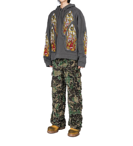 WASHED CAMO CARGO PANT OLIVE