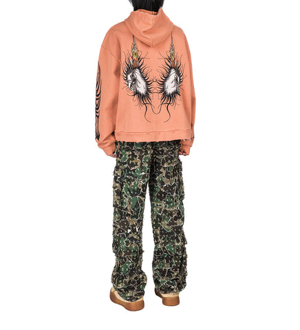 NEFARIOUS WINGED HOODED PULLOVER CRIMSON