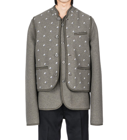 WALKER GILET CAMOSCIO FLOWERS DENSE