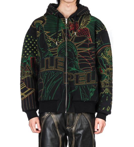 WDW X PELLE PELLE MONUMENT ZIP UP HOODIE MULTI