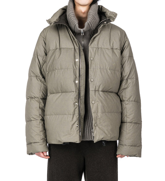 ROB COTTON DOWN BOMBER WEIMARANER GREY/DARK CHOCOLATE BROWN TRIMS