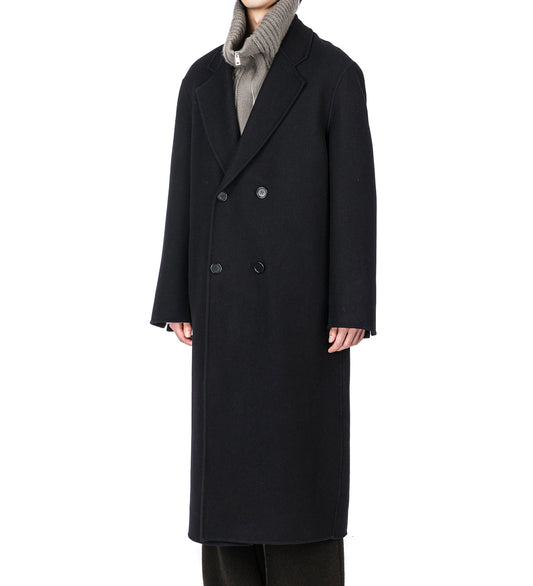 HUGO LONG DB BOILED WOOL COAT BLACK