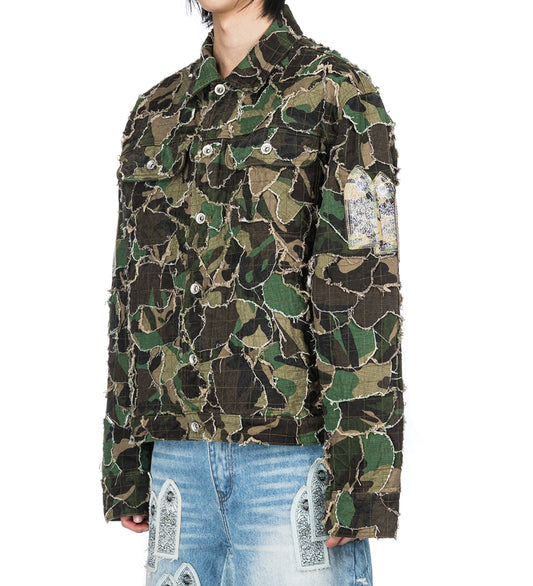 CAMO TRUCKER JACKET OLIVE