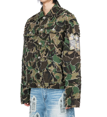 CAMO TRUCKER JACKET OLIVE