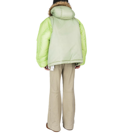 QUILTED BIKER SWEATPANTS LIGHT GREEN