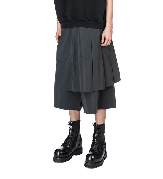 LAYERED SHORTS DARK GREY