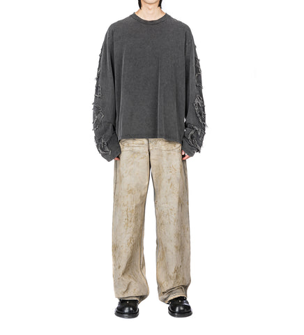 LOGO LONG SLEEVE TOP FADED BLACK