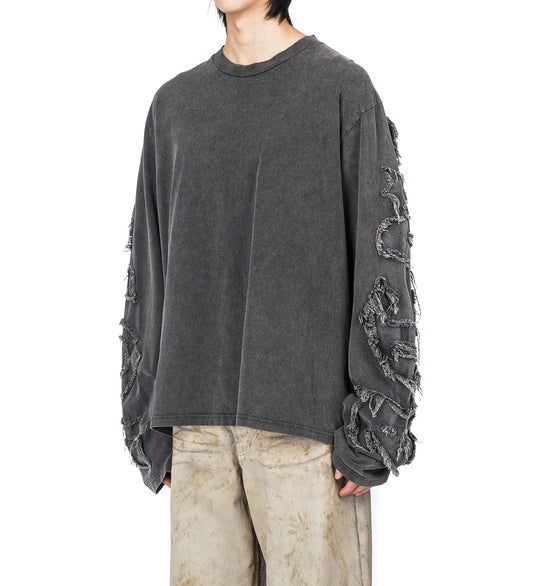 LOGO LONG SLEEVE TOP FADED BLACK