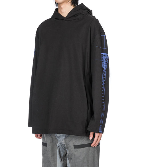 LONGSLEEVE HOODED T-SHIRT BLACK