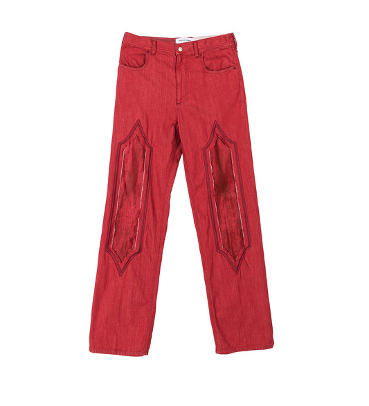EXCLUSIVE - REMORA PANELLED TROUSER CHERRY RED