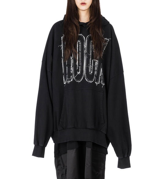 GIANT HOODIE FADED BLACK