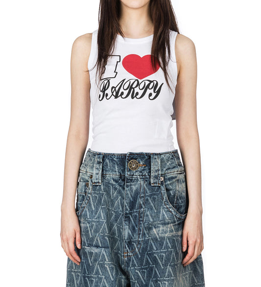 I LOVE PARTY TANK TOP WHITE
