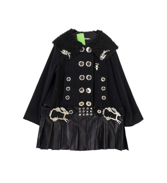 BLACK FUDGE BUCKLE COAT BLACK
