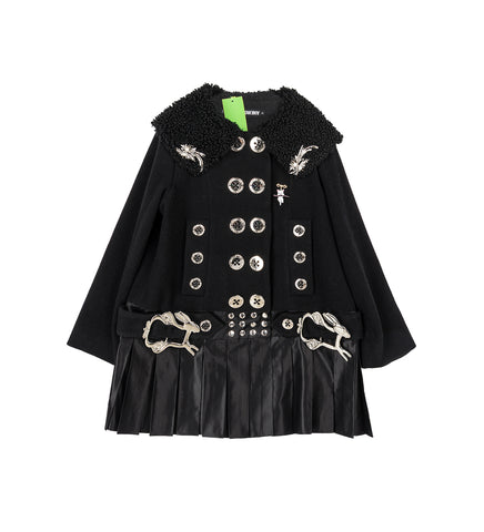 BLACK FUDGE BUCKLE COAT BLACK