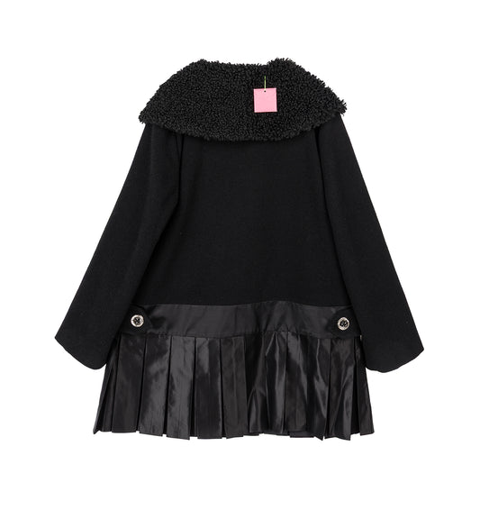 BLACK FUDGE BUCKLE COAT BLACK
