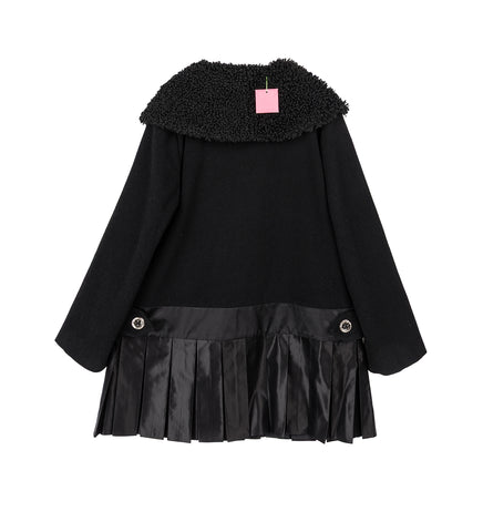 BLACK FUDGE BUCKLE COAT BLACK