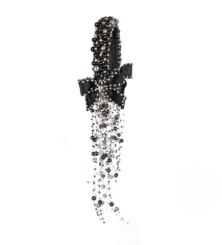 BLACK BEADED HEADBAND BLACK