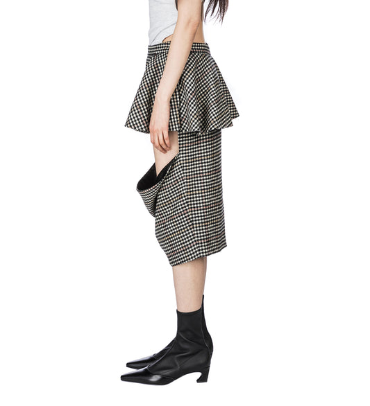 SLICED PENCIL SKIRT TARTAN