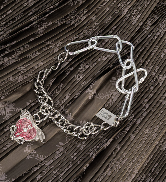 CUPID'S ARROW CARABINER NECKLACE SILVER