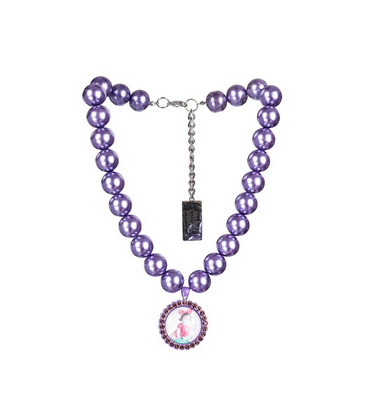 PURPLE PEARL NECKLACE PURPLE