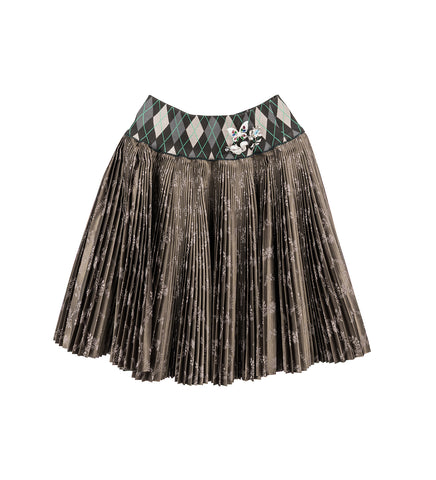 CRESCENT BROWN PLEATED SKIRT BROWN