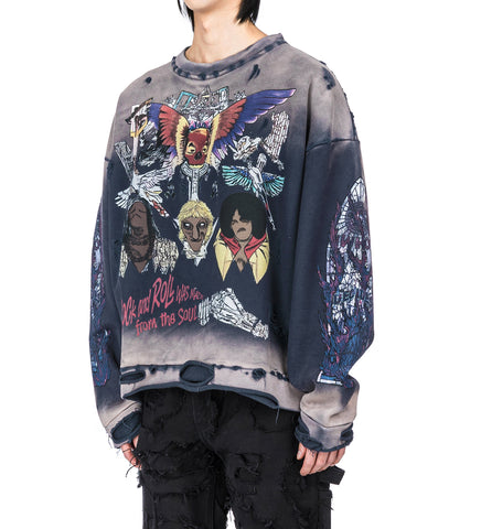 SKULL PULLOVER LAVENDER MULTI