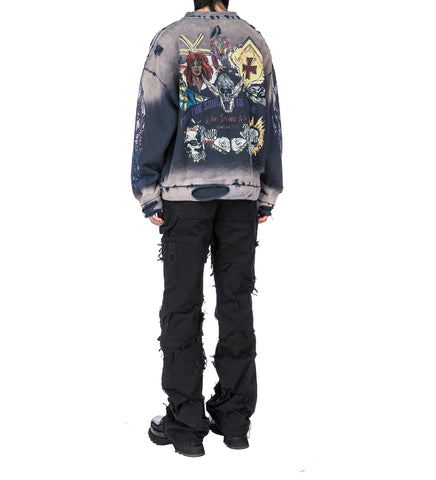 SKULL PULLOVER LAVENDER MULTI