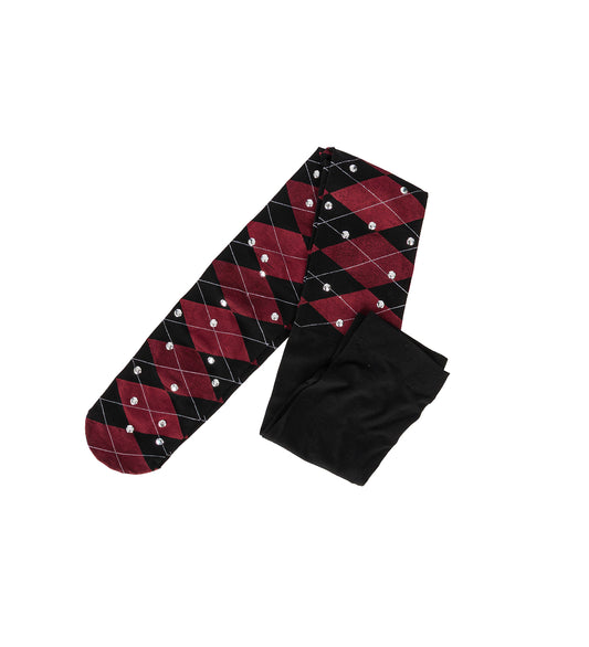 RED ARGYLE TIGHTS RED MULTI