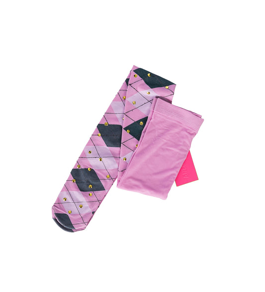 PINK ARGYLE TIGHTS MULTI