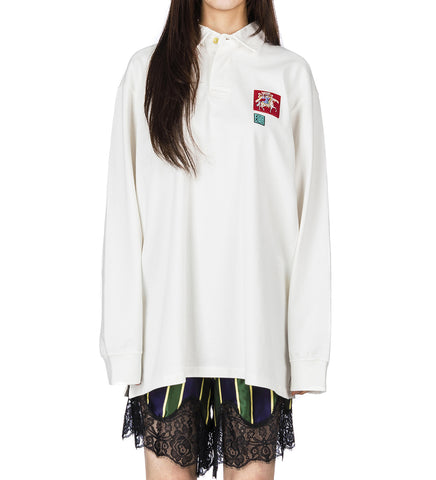 OVERSIZED RUGBY SHIRT WHITE