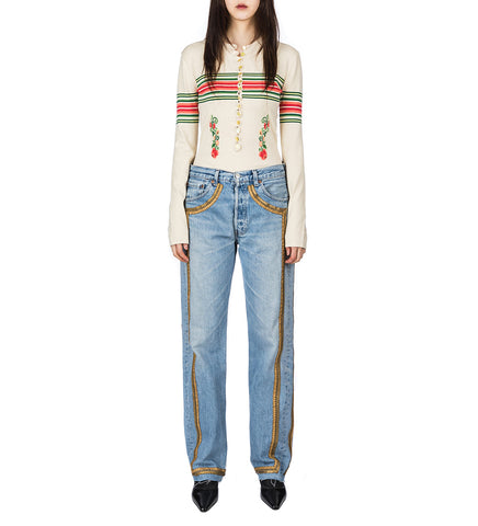 RECONSTITUTED DENIM BULLION JEAN BLUE S