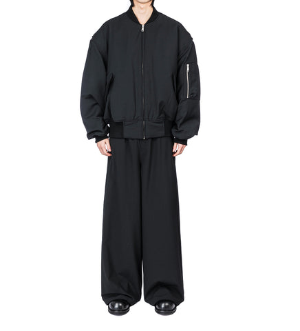 DRAWSTRING WIDE PANTS BLACK