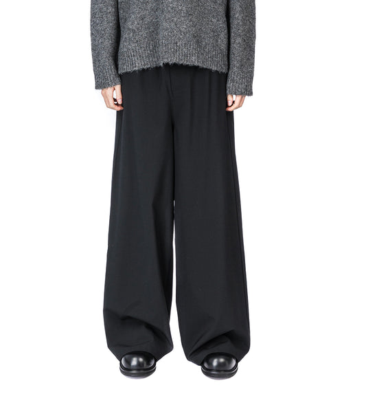 DRAWSTRING WIDE PANTS BLACK