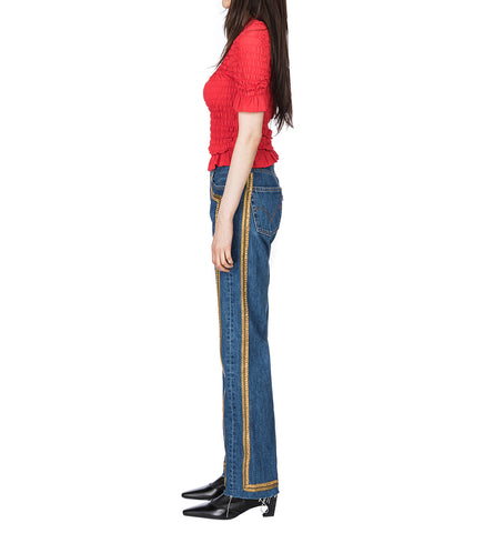 CAMELOT SHIRRED T-SHIRT RED