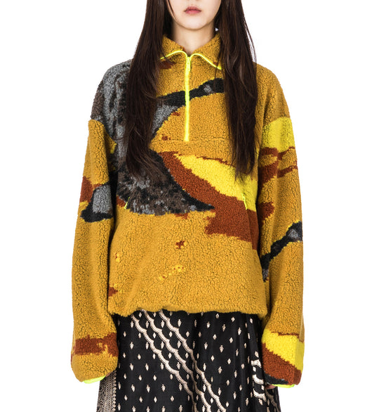 RECYCLED FLEECE 1/2 ZIP MULTI